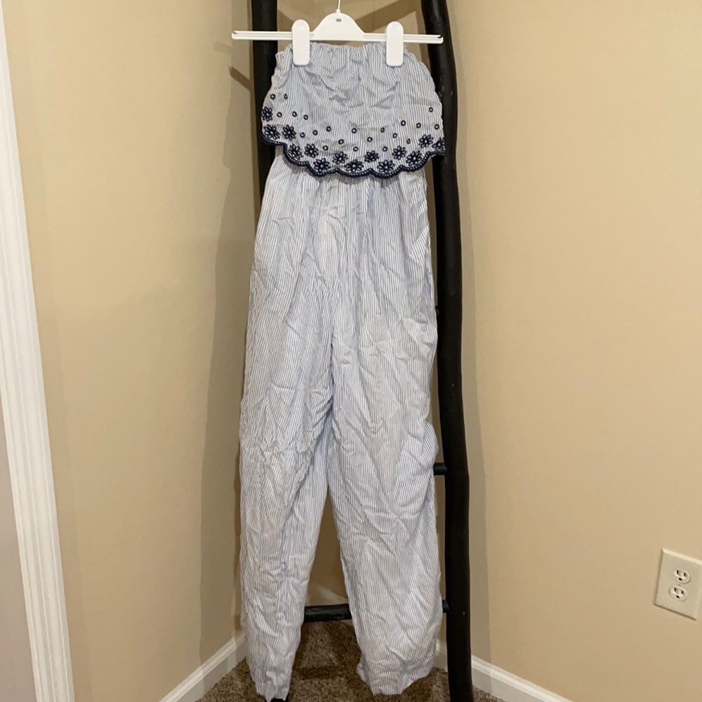 Strapless Striped Romper